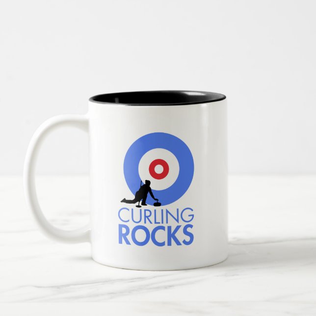 Curling Rocks Two-Tone Coffee Mug (Left)