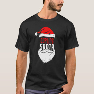 Curling Santa Claus Christmas Holiday Curling T-Shirt