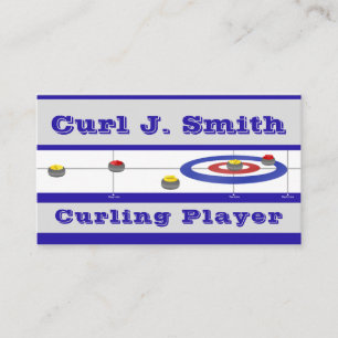 Curling sheet and stones business card