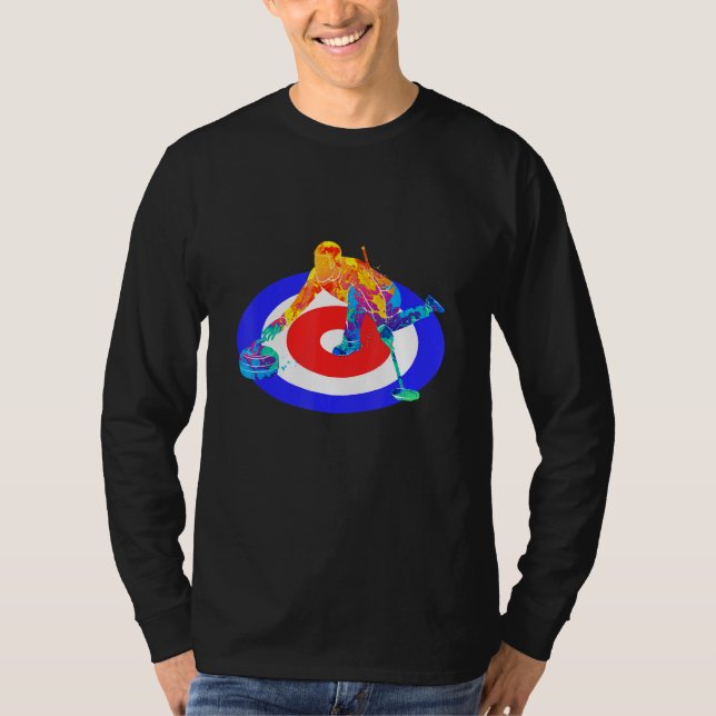 Curling Shirt American Flag Curling Player (Front)