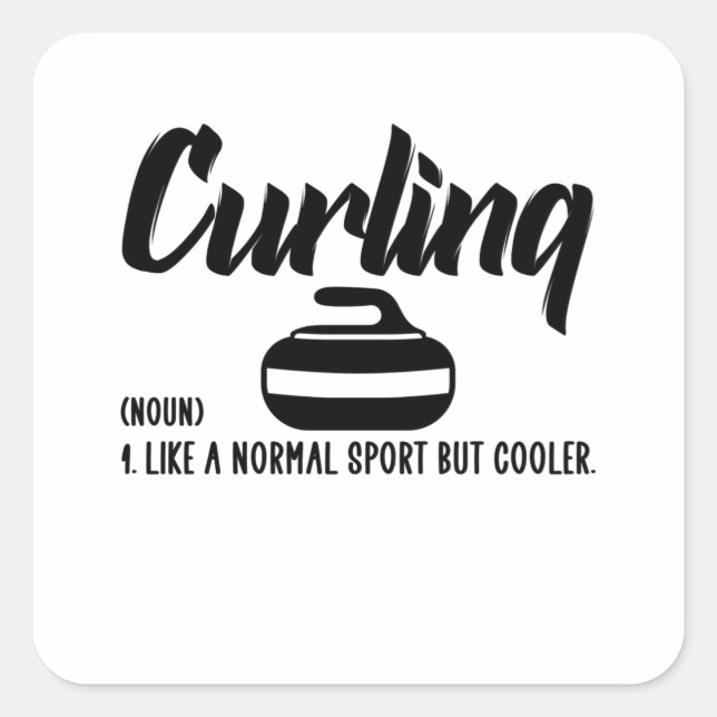 curling Sport Square Sticker (Front)