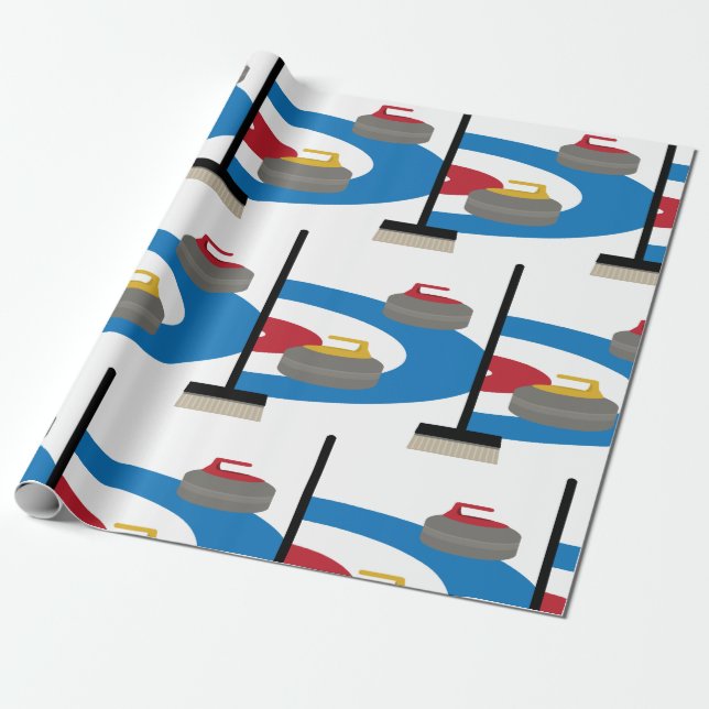 Curling Sport Wrapping Paper (Unrolled)