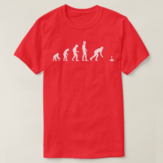 Curling stick sport stick shooting evolution T-Shirt (Design Front)