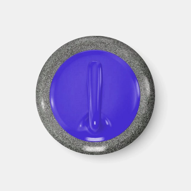 Curling Stone Blue Sports Fun Magnet (Front)