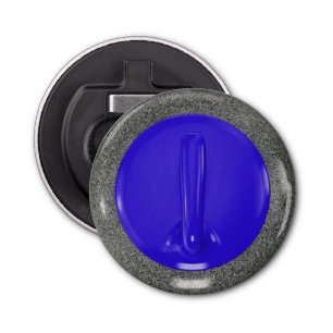 Curling Stone Bottle Opener Blue and Grey