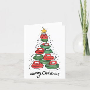 Curling Stone Christmas Tree Holiday Card