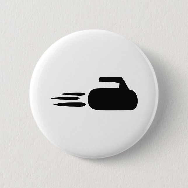 curling stone icon 6 cm round badge (Front)