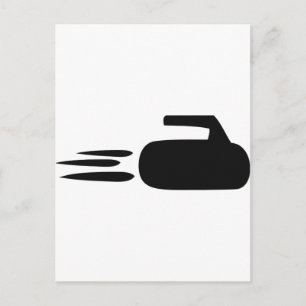 curling stone icon postcard