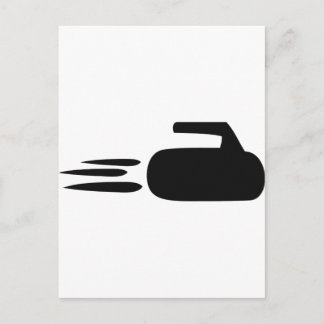 curling stone icon postcard