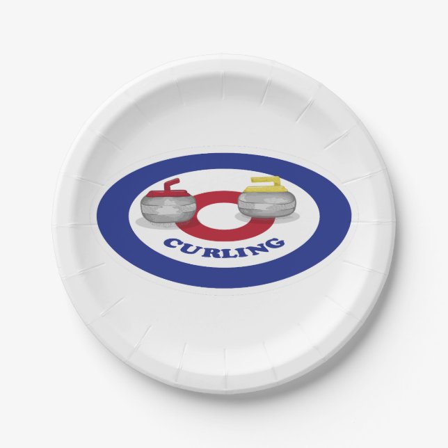 Curling stone paper plate (Front)