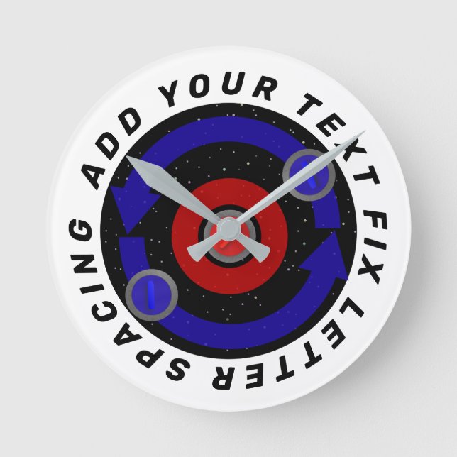 Curling Stone rolling like the Earth's orbit Round Clock (Front)