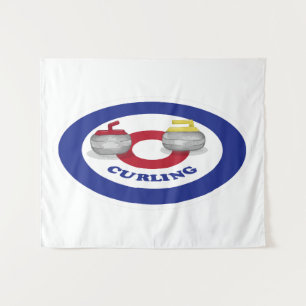 Curling stone tapestry