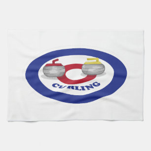 Curling stone tea towel