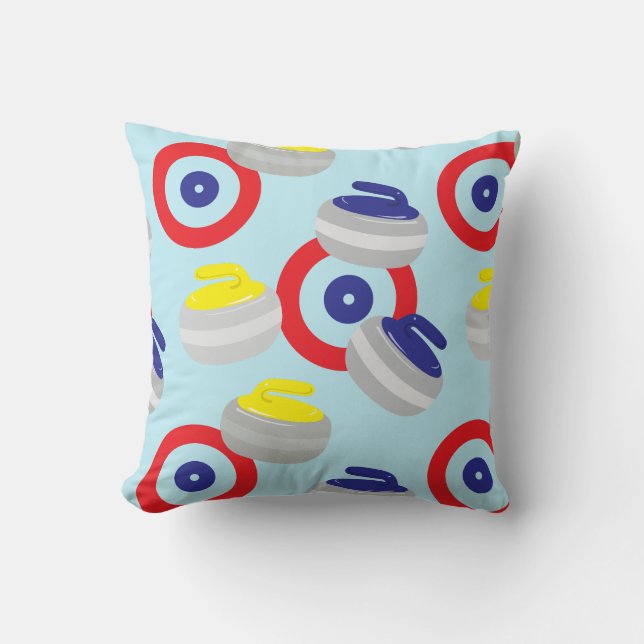 Curling Stones and Targets Pattern Cushion (Front)