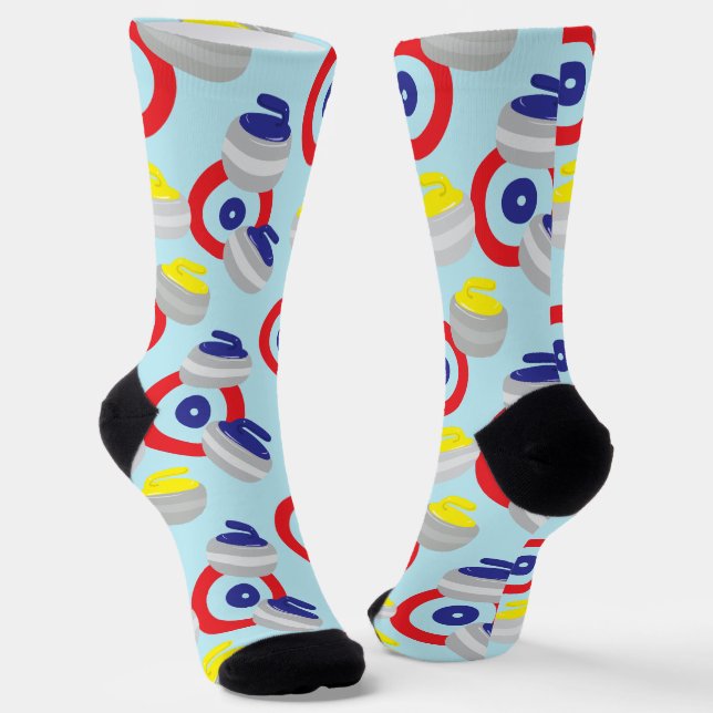 Curling Stones and Targets Pattern Socks (Angled)