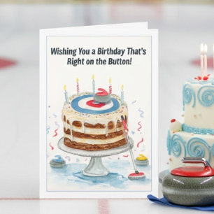 Curling Themed Birthday Cake Card