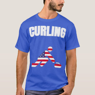 Curling USA 2021 Flag Shirr Tokyo 2021 Summer T-Shirt