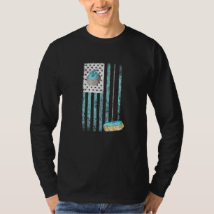 Curling Usa  American Flag Patriotic Winter Sports T-Shirt
