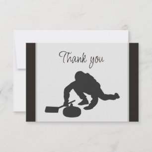 Curling  Volunteer Helper Thank You Card