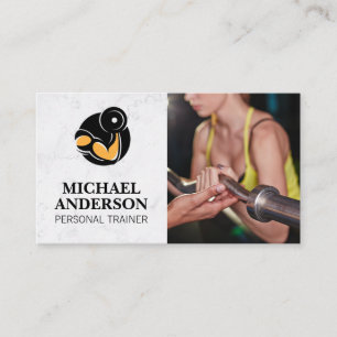 Curling Weights Logo Training Session Business Card