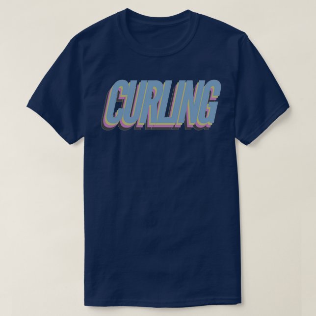 Curling Word Art T-Shirt (Design Front)