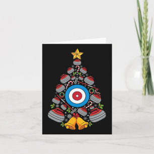 Curling Xmas Tree Curling Players Curler Christmas Card