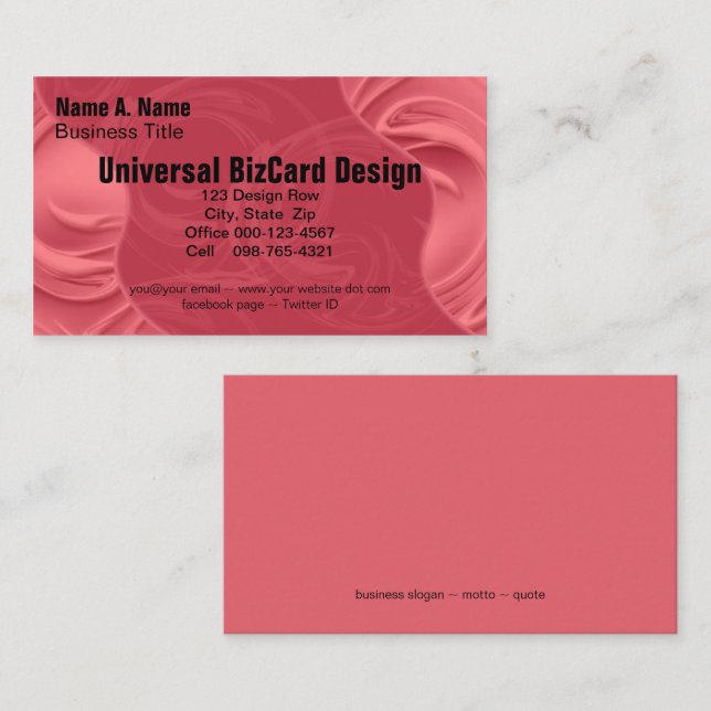 Curls Over Red Business Card (Front/Back)