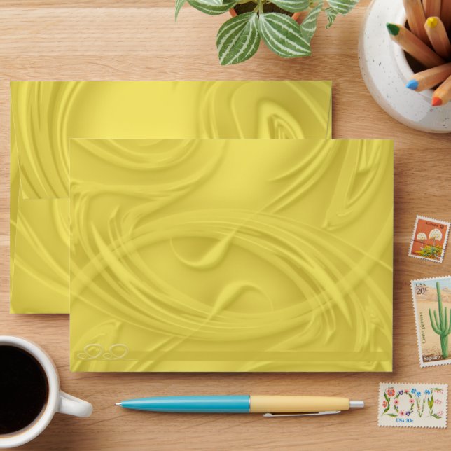 Curls Over Yellow Envelopes (Desk)