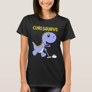 Curlsaurus Dinosaur Curling Sport Costume T-Shirt