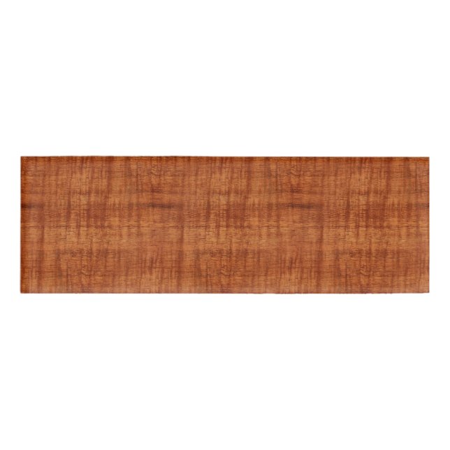 Curly Acacia Wood Grain Look Name Tag (Front)