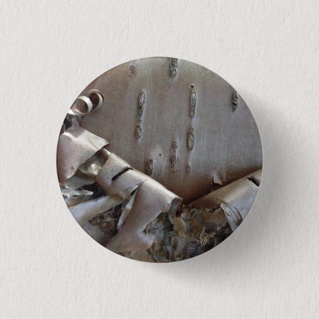 Curly Birch Bark Tree Rustic 3 Cm Round Badge (Front)