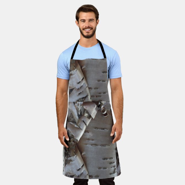 Curly Birch Bark Tree Rustic Apron (Worn)