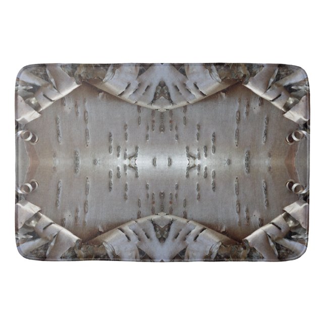 Curly Birch Bark Tree Rustic Bath Mat (Front)