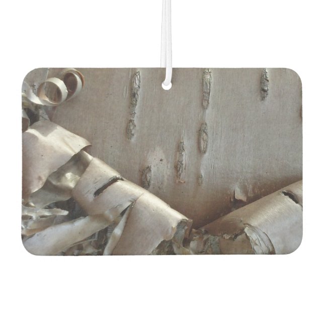 Curly Birch Bark Tree Rustic Car Air Freshener (Front)