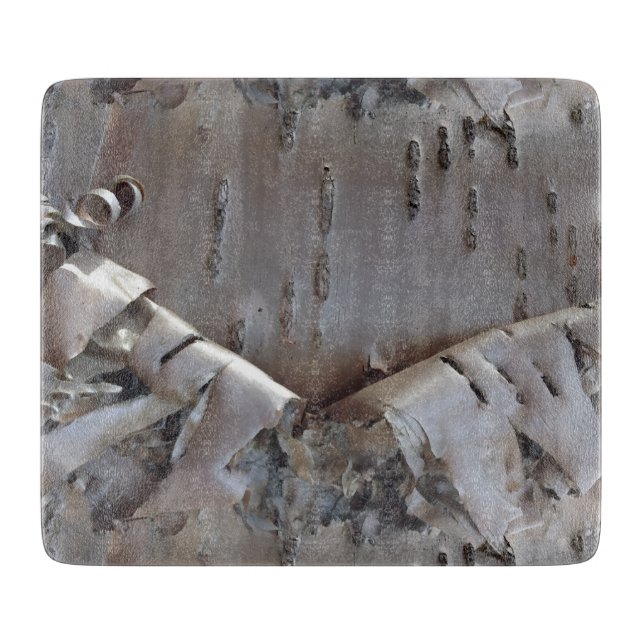 Curly Birch Bark Tree Rustic Cutting Board (Front)