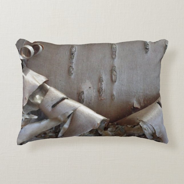 Curly Birch Bark Tree Rustic Decorative Cushion (Front)
