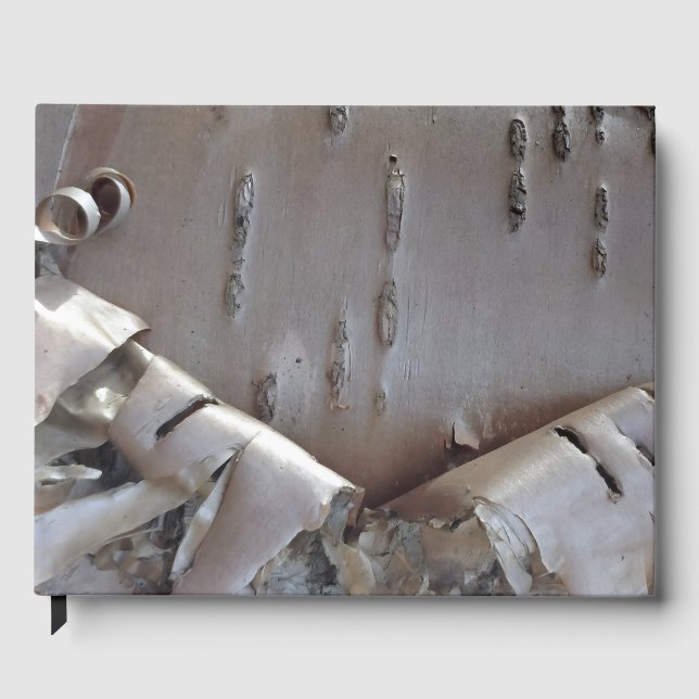 Curly Birch Bark Tree Rustic Guest Book (Front)