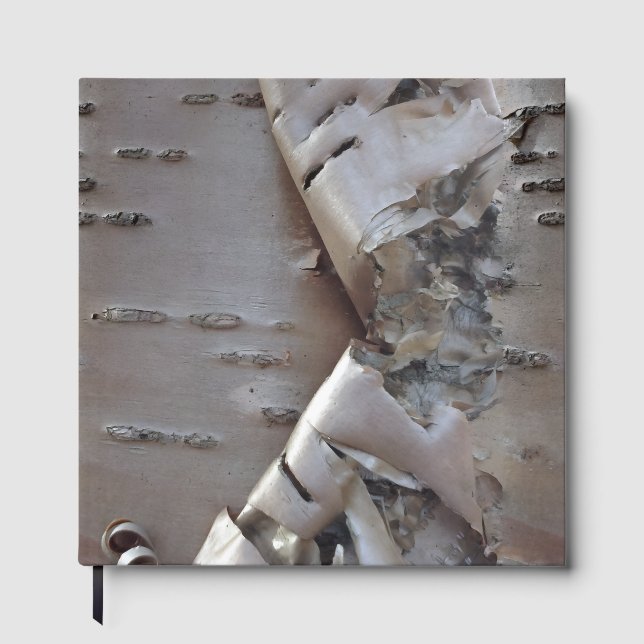 Curly Birch Bark Tree Rustic Guest Book (Front)