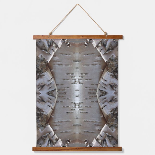 Curly Birch Bark Tree Rustic Hanging Tapestry (Front)