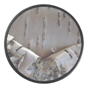 Curly Birch Bark Tree Rustic Hockey Puck