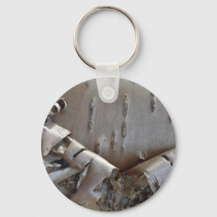 Curly Birch Bark Tree Rustic Key Ring