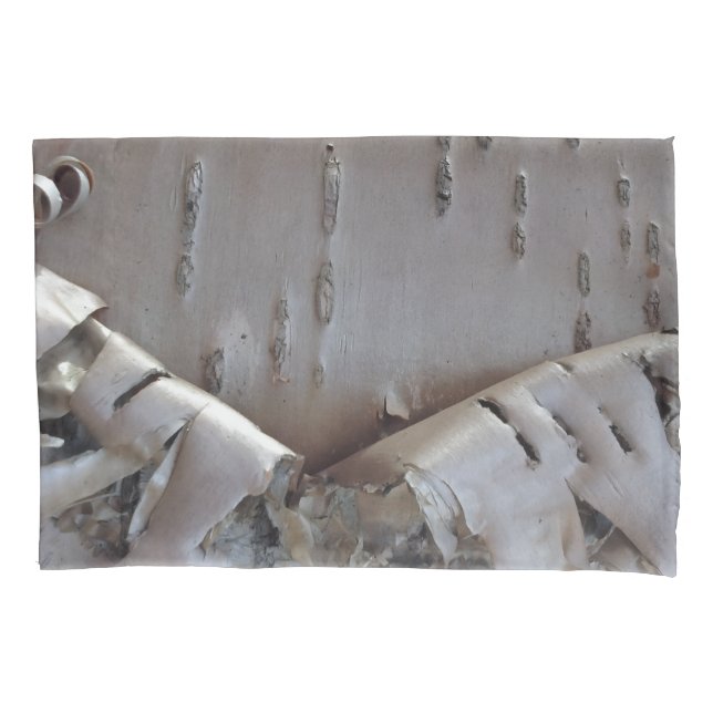 Curly Birch Bark Tree Rustic Pillowcase (Front)