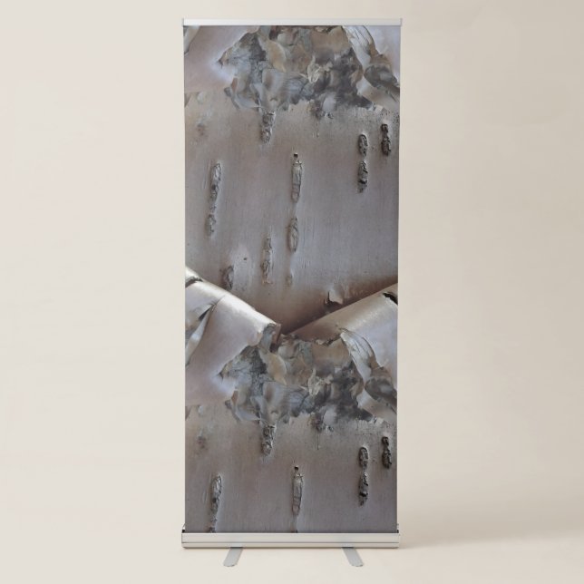 Curly Birch Bark Tree Rustic Retractable Banner (Front)
