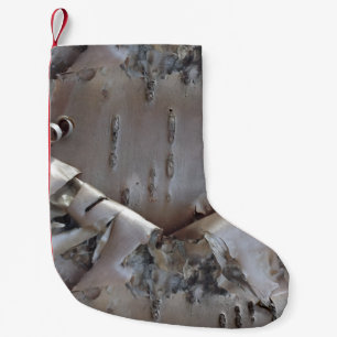 Curly Birch Bark Tree Rustic Small Christmas Stocking