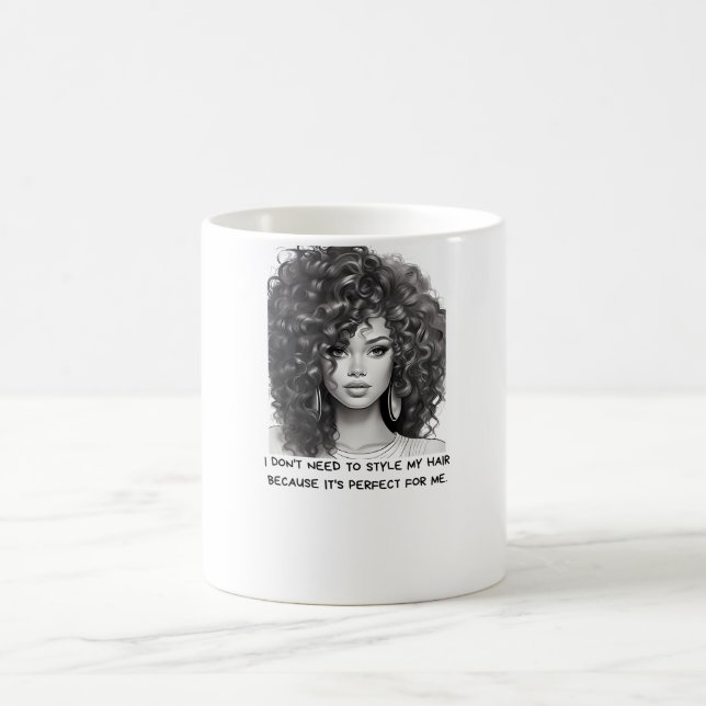 Curly Brunette Beauty  Coffee Mug (Center)