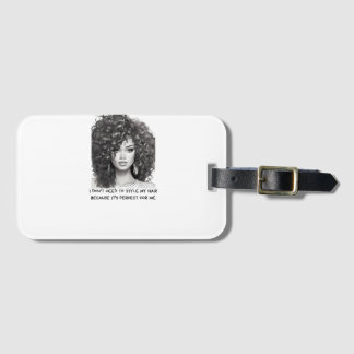 Curly Brunette Beauty Luggage Tag