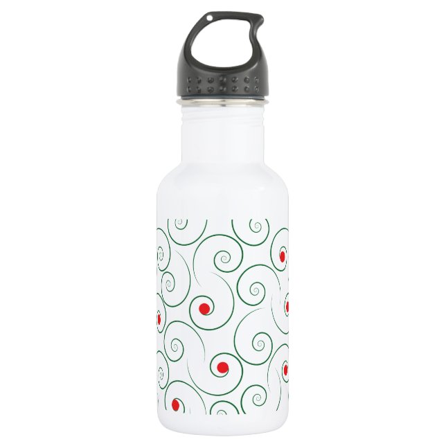 Curly Christmas Tree White 532 Ml Water Bottle (Front)