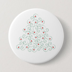 Curly Christmas Tree White Button