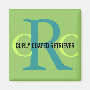 Curly Coated Retriever Breed Monogram Magnet