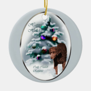 Curly Coated Retriever Christmas Gifts Ornament